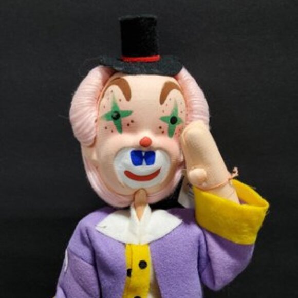 Rare Vintage Holiday Fair Hobo Clown Doll Japan Like New MCM Collectible - Picture 5 of 8